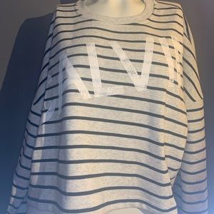 Calvin Klein Performance Striped Logo Cropped Top